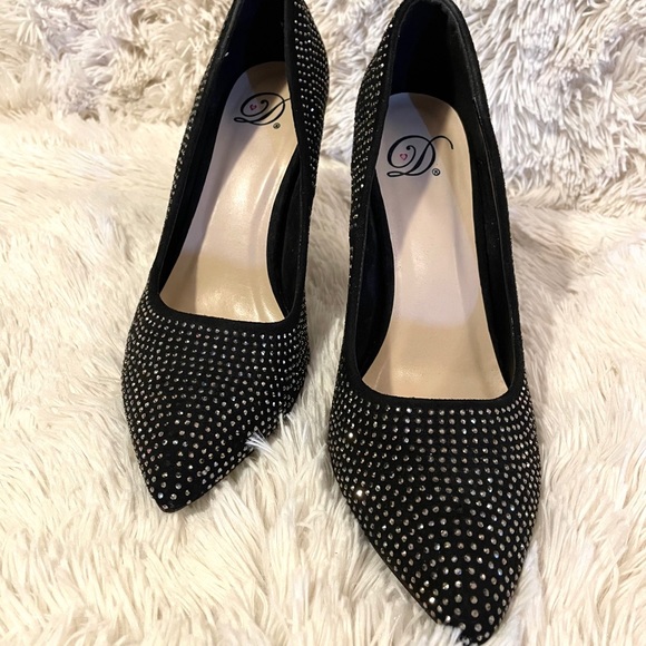 Black Rhinestone Pumps - Picture 3 of 8